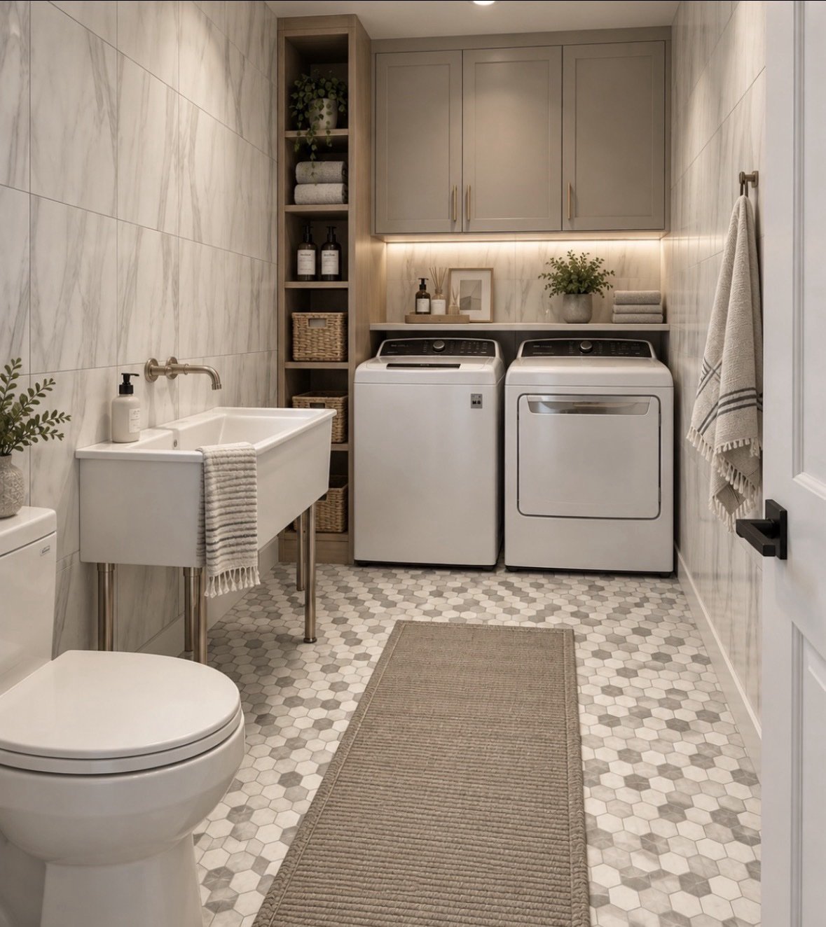 Bathroom remodel with new toilet and sink