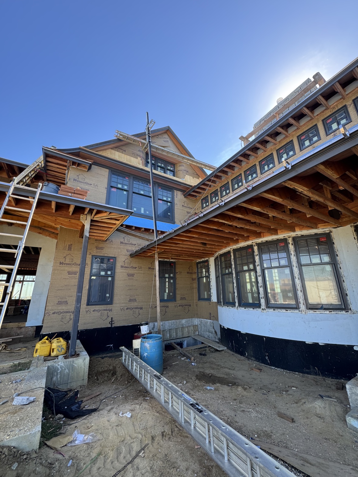 Home addition under construction by Custom Villa Construction